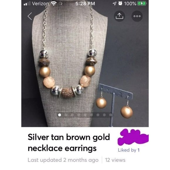 Chunky Statement Bracelet Stretch Silver Tan Brown Gold Pearl Bling Glam Retro - Picture 6 of 6